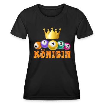 BINGO QUEEN Bingo Player Bingo Lover - Women's Functional T-Shirt - black - Front - AI Model Female 172 light (172cm)