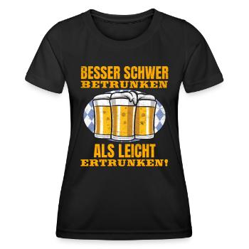 Festival folklorique de Munich BETTER GET DRUNK - T-shirt sport Femme - noir - Devant - AI Model Female 172 light (172cm)