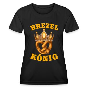 Münchner Volksfest BREZEL KÖNIG Lustiges - T-shirt sport Femme - noir - Devant - AI Model Female 172 light (172cm)