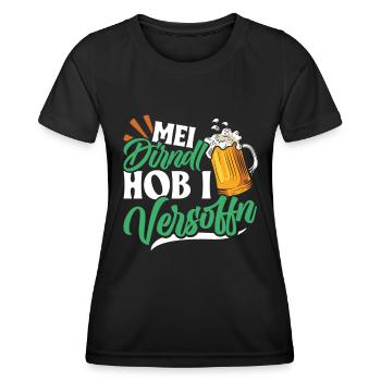 Münchner Volksfest MEI DIRNDL HOB I VERSTRINKEN - T-shirt sport Femme - noir - Devant - AI Model Female 172 light (172cm)