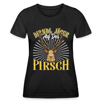 DIRNDL JÄGER AUF DER PIRSCH Lederhosen Herren - Frauen Funktions-T-Shirt - Schwarz - Vorne - AI Model Female 172 light (172cm)