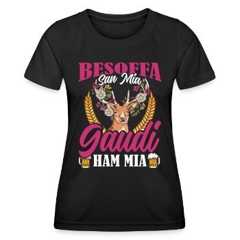 Munich Folk Festival BESOFFA SAN MIA GAUDI HAM MIA - Women's Functional T-Shirt - black - Front - AI Model Female 172 light (172cm)