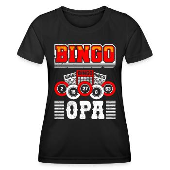 Bingo Opa GRANDPA BINGO GRANDDAD Lustiges Bingo - Frauen Funktions-T-Shirt - Schwarz - Vorne - AI Model Female 172 light (172cm)