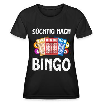 Bingo Players ADDICTED TO BINGO Fun Bingo - Women's Functional T-Shirt - black - Front - AI Model Female 172 light (172cm)