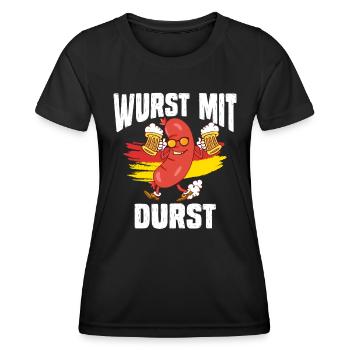 Munich Folk Festival WURST MIT DURST Lustiges - Women's Functional T-Shirt - black - Front - AI Model Female 172 light (172cm)
