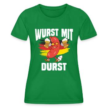 Munich Folk Festival WURST MIT DURST Lustiges - Women's Functional T-Shirt - kelly green - Front - AI Model Female 172 dark (172cm)
