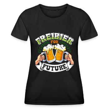 Münchner Volksfest FREIBIER FUTURE Lustiges - Frauen Funktions-T-Shirt - Schwarz - Vorne - AI Model Female 172 light (172cm)