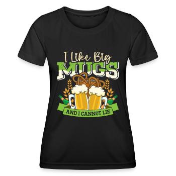 Münchner Volksfest I LIKE BIG MUGS AND CANNOT LIE - Frauen Funktions-T-Shirt - Schwarz - Vorne - AI Model Female 172 light (172cm)