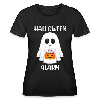 Halloween Enfants Costume HALLOWEEN ALARM Drôle - T-shirt sport Femme - noir - Devant - AI Model Female 172 light (172cm)
