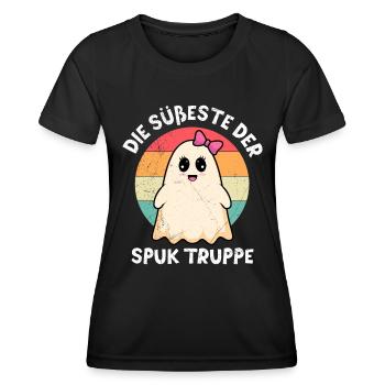 Halloween Mädchen DIE SÜßESTE DER SPUK TRUPPE - Frauen Funktions-T-Shirt - Schwarz - Vorne - AI Model Female 172 light (172cm)