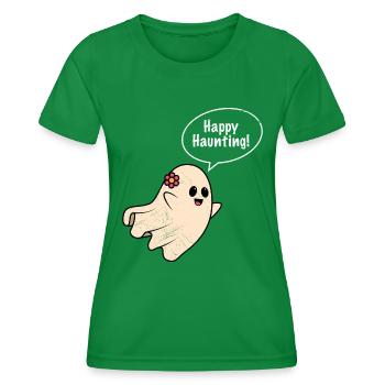 Halloween Kostüm Kinder FRÖHLICHES SPUKEN - Frauen Funktions-T-Shirt - Kelly Green - Vorne - AI Model Female 172 dark (172cm)