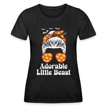 Halloween Kostüm Kinder LIEBLICHER TEUFEL Lustig - Frauen Funktions-T-Shirt - Schwarz - Vorne - AI Model Female 172 light (172cm)
