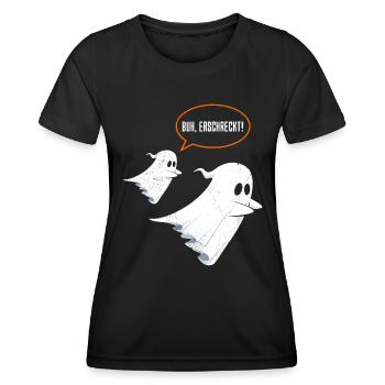Halloween Kostüm Kinder BUH! ERWISCHT! Lustiges - Frauen Funktions-T-Shirt - Schwarz - Vorne - AI Model Female 172 light (172cm)