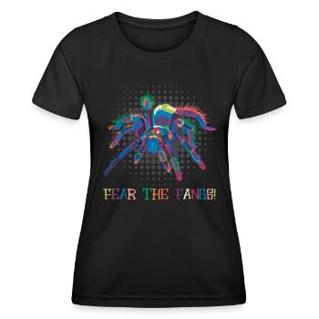 Halloween FEAR THE FANGS Tarentule Halloween - T-shirt sport Femme - noir - Devant - AI Model Female 172 light (172cm)