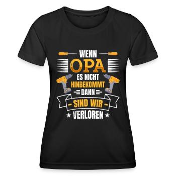 Opi WENN OPA ES NICHT REPARIEREN KANN VERLOREN - Frauen Funktions-T-Shirt - Schwarz - Vorne - AI Model Female 172 light (172cm)