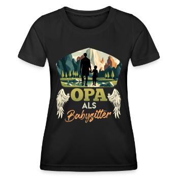 OPA ALS BABYSITTER Lustiges Großvater Opi - Frauen Funktions-T-Shirt - Schwarz - Vorne - AI Model Female 172 light (172cm)