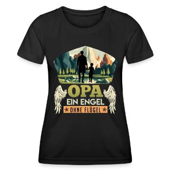 OPA EIN ENGEL OHNE FLÜGEL Großvater Opi - Frauen Funktions-T-Shirt - Schwarz - Vorne - AI Model Female 172 light (172cm)