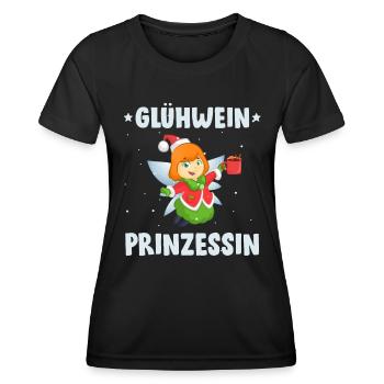GLÜHWEIN PRINZESSIN Lustiges Weihnachtsmarkt - Frauen Funktions-T-Shirt - Schwarz - Vorne - AI Model Female 172 light (172cm)