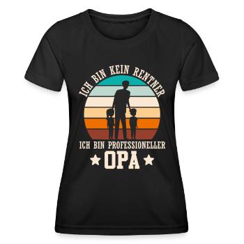 Opi BIN KEIN RENTNER BIN PROFESSIONELLER - Frauen Funktions-T-Shirt - Schwarz - Vorne - AI Model Female 172 light (172cm)