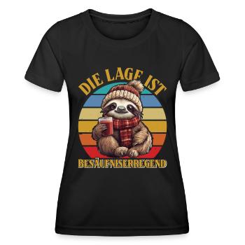 Weihnachtsmarkt DIE LAGE IST BESORGNISERREGEND - Frauen Funktions-T-Shirt - Schwarz - Vorne - AI Model Female 172 light (172cm)