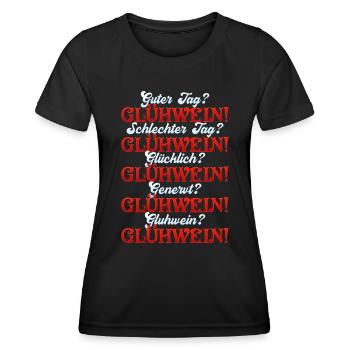 Glühweinstand GOOD DAY MULLED WINE BAD DAY MULLED - Frauen Funktions-T-Shirt - Schwarz - Vorne - AI Model Female 172 light (172cm)