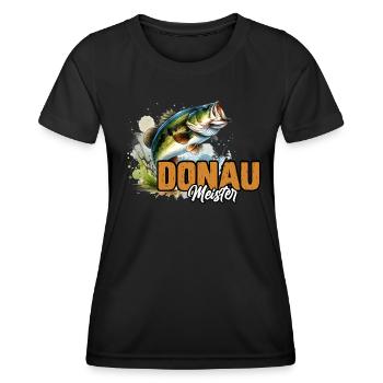 DONAU MEISTER Lustiges Angeln Hobby Angler - Frauen Funktions-T-Shirt - Schwarz - Vorne - AI Model Female 172 light (172cm)