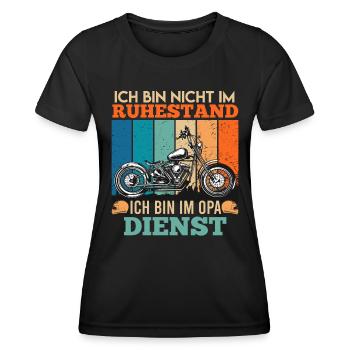 Opi BIN NICHT IM RUHESTAND BIN IM OPA DIENST - Frauen Funktions-T-Shirt - Schwarz - Vorne - AI Model Female 172 light (172cm)