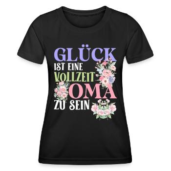 Omi GLÜCK IST EINE VOLLZEIT OMA ZU SEIN Geburtstag - Frauen Funktions-T-Shirt - Schwarz - Vorne - AI Model Female 172 light (172cm)