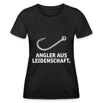 ANGLER AUS LEIDENSCHAFT Angeln Hobby Fischer - Frauen Funktions-T-Shirt - Schwarz - Vorne - AI Model Female 172 light (172cm)
