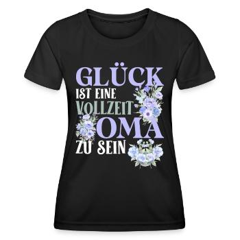 Omi GLÜCK IST EINE VOLLZEIT OMA ZU SEIN Geburtstag - Frauen Funktions-T-Shirt - Schwarz - Vorne - AI Model Female 172 light (172cm)