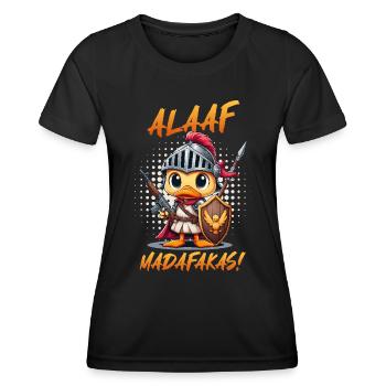 Karneval Enten ALAAF MADAFAKAS Lustiges Kölner - Frauen Funktions-T-Shirt - Schwarz - Vorne - AI Model Female 172 light (172cm)
