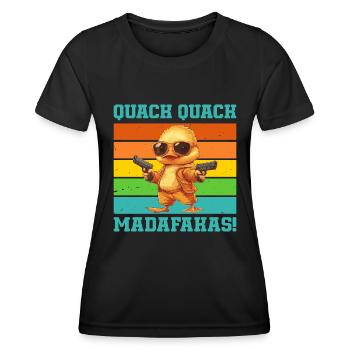 Karneval Köln QUACK QUACK MADAFAKAS Lustiges - Frauen Funktions-T-Shirt - Schwarz - Vorne - AI Model Female 172 light (172cm)