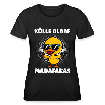 Karneval Köln KÖLLE ALAAF MADAFAKAS Lustiges - Frauen Funktions-T-Shirt - Schwarz - Vorne - AI Model Female 172 light (172cm)