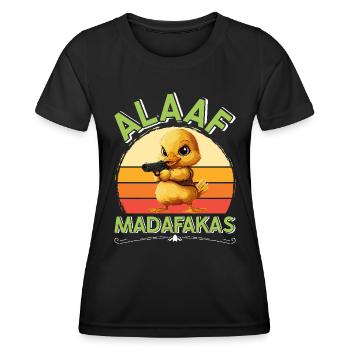 Karneval Party Köln ALAAF MADAFAKAS Lustiges - Frauen Funktions-T-Shirt - Schwarz - Vorne - AI Model Female 172 light (172cm)
