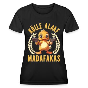 Entenkostüm Karneval KÖLLE ALAAF MADAFAKAS - Frauen Funktions-T-Shirt - Schwarz - Vorne - AI Model Female 172 light (172cm)
