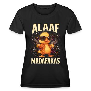 Karneval Party Köln ALAAF MADAFAKAS Lustiges - Frauen Funktions-T-Shirt - Schwarz - Vorne - AI Model Female 172 light (172cm)