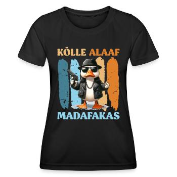 KÖLLE ALAAF MADAFAKAS Lustiges Entenkostüm Kölner - Frauen Funktions-T-Shirt - Schwarz - Vorne - AI Model Female 172 light (172cm)