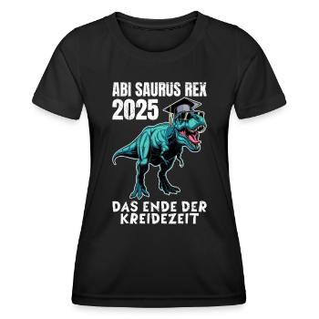 ABI SAURUS REX 2025 DAS ENDE DER KREIDEZEIT Lustig - Frauen Funktions-T-Shirt - Schwarz - Vorne - AI Model Female 172 light (172cm)