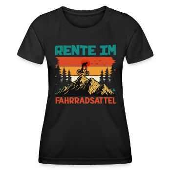 Radfahrer RENTE IM FAHRRADSATTEL Radeln Lustig - Frauen Funktions-T-Shirt - Schwarz - Vorne - AI Model Female 172 light (172cm)