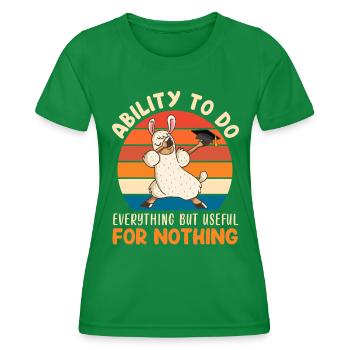 Abitur ABILITY ZU ALLEM FÄHIG Lustiges - Frauen Funktions-T-Shirt - Kelly Green - Vorne - AI Model Female 172 dark (172cm)