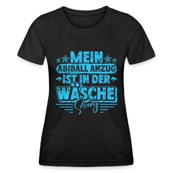 Abitur MEIN ABIBALL ANZUG IST IN DER WÄSCHE Lustig - Frauen Funktions-T-Shirt - Schwarz - Vorne - AI Model Female 172 light (172cm)