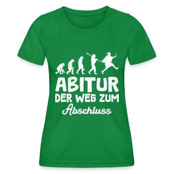 ABITUR DER WEG ZUM ABSCHLUSS Lustiges Abi - Frauen Funktions-T-Shirt - Kelly Green - Vorne - AI Model Female 172 dark (172cm)