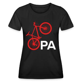 Großvater Radfahren OPA Radeln Lustiges - Frauen Funktions-T-Shirt - Schwarz - Vorne - AI Model Female 172 light (172cm)