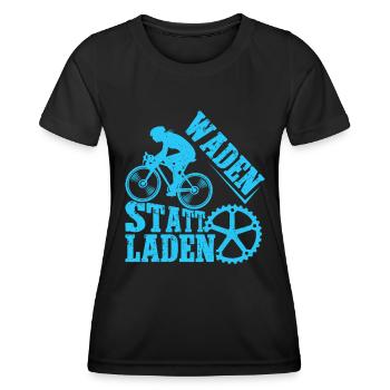 Radfahrer WADEN STATT LADEN Radeln Lustiges - Frauen Funktions-T-Shirt - Schwarz - Vorne - AI Model Female 172 light (172cm)