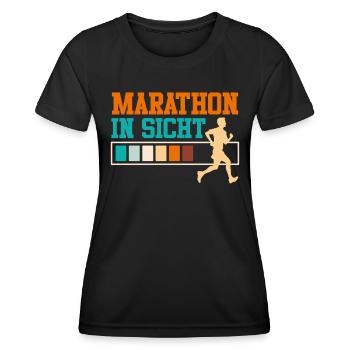 Läufer MARATHON IN SICHT Laufen Lustiges - Frauen Funktions-T-Shirt - Schwarz - Vorne - AI Model Female 172 light (172cm)