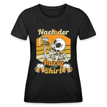 Malle NACH DER PARTY SHIRT Lustiges - Frauen Funktions-T-Shirt - Schwarz - Vorne - AI Model Female 172 light (172cm)