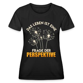 Philosophe DAS LEBEN EINE FRAGE DER PERSPEKTIVE - Frauen Funktions-T-Shirt - Schwarz - Vorne - AI Model Female 172 light (172cm)