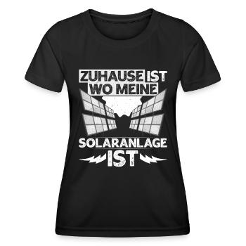 Solar ZUHAUSE IST WO MEINE SOLARANLAGE IST - Frauen Funktions-T-Shirt - Schwarz - Vorne - AI Model Female 172 light (172cm)