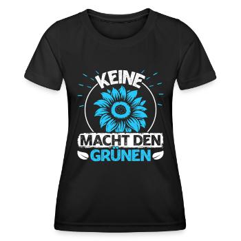 Windkraft MACHT DEN GRÜNEN Lustig - Frauen Funktions-T-Shirt - Schwarz - Vorne - AI Model Female 172 light (172cm)