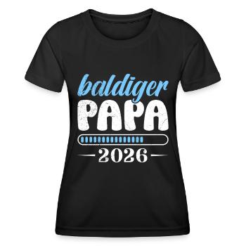 BALD PAPA 2026 Vaterschaft Lustiges - Frauen Funktions-T-Shirt - Schwarz - Vorne - AI Model Female 172 light (172cm)